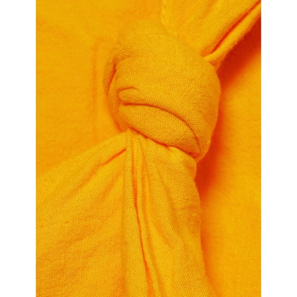 NWOT Farm Rio Yellow Off-The-Shoulder Cut-Out Knot Midi Dress - Picture 7 of 8